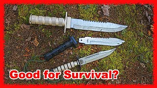 Harbor Freight Survival Knife,  Survivor 9.5',  & Whetstone Cutlery 'Anchored Eagle'