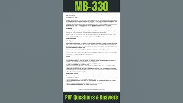 Microsoft Dynamics 365 Supply Chain Management Functional Consultant Practice Test | MB-330 Exam