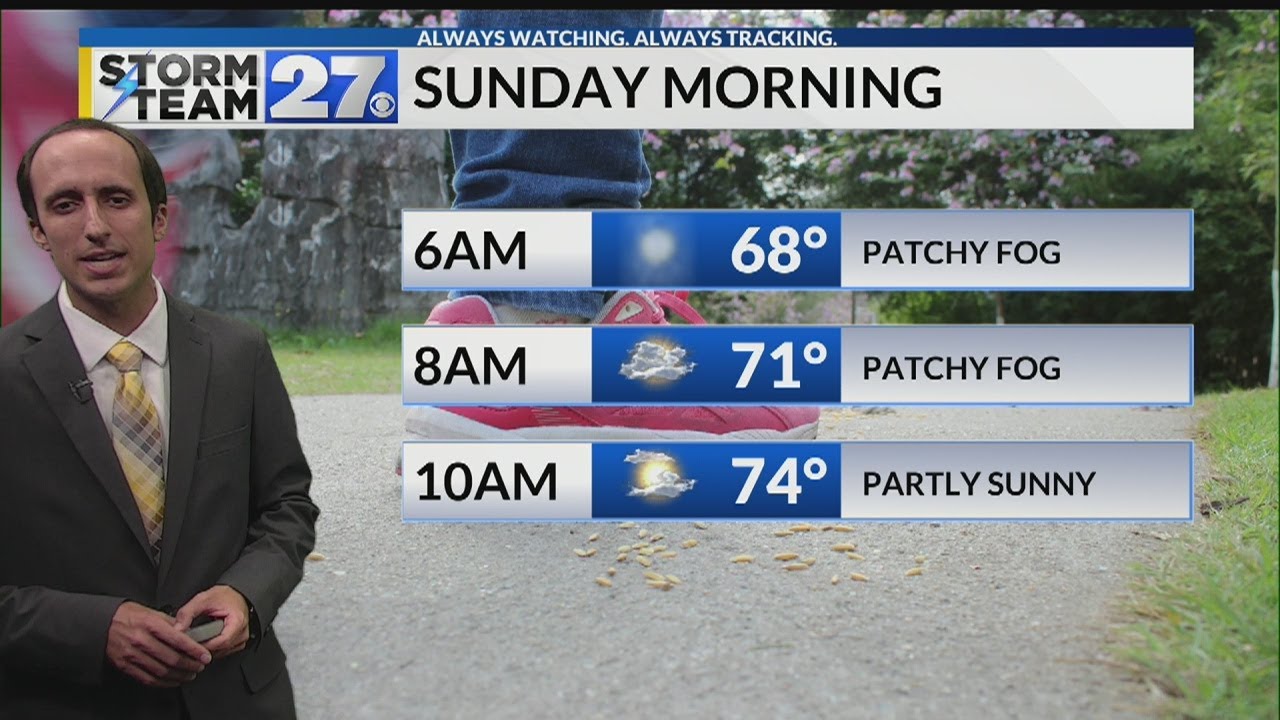 Patchy fog to start Sunday - YouTube