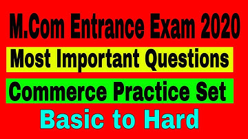 M.Com Entrance Practice Set || M.Com Commerce Practice Set || M.Com Entrance Exam 2020 || By Varsha