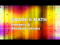 Math Lesson 4.3 - Integers &amp; Absolute Values