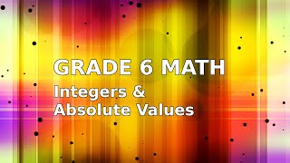 Math Lesson 4.3 - Integers &amp; Absolute Values