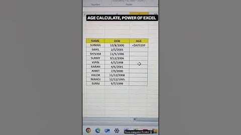 Age calculations for Ms excel ✅ ।।Ms Excel To Ninja Trick Use 🔥#ytshorts #excel #viralshort #views