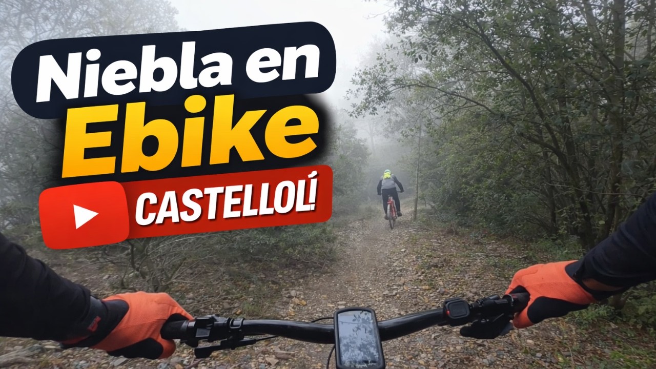 Sendero en la niebla en Ebike por  Castellolí