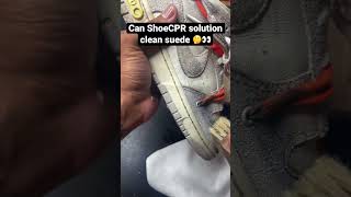 How to clean suede on dunks 🧼 #sneakercleaning #sneakerhead #offwhite #wearyourshoes