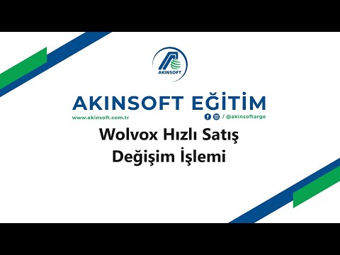 Akınsoft Wolvox Hızlı Satış Değişim İşlemi