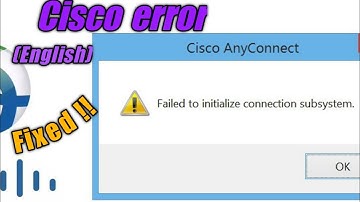 (English) Solution for VPN failed to initialize Connection Subsystem | Today