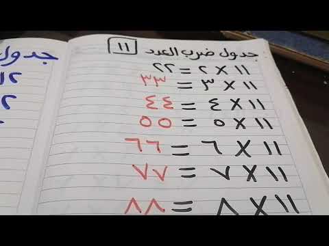 جدول ضرب العدد ١١ احفظ واتعلم معايا بأبسط طريقه للصف الثالث الإبتدائي