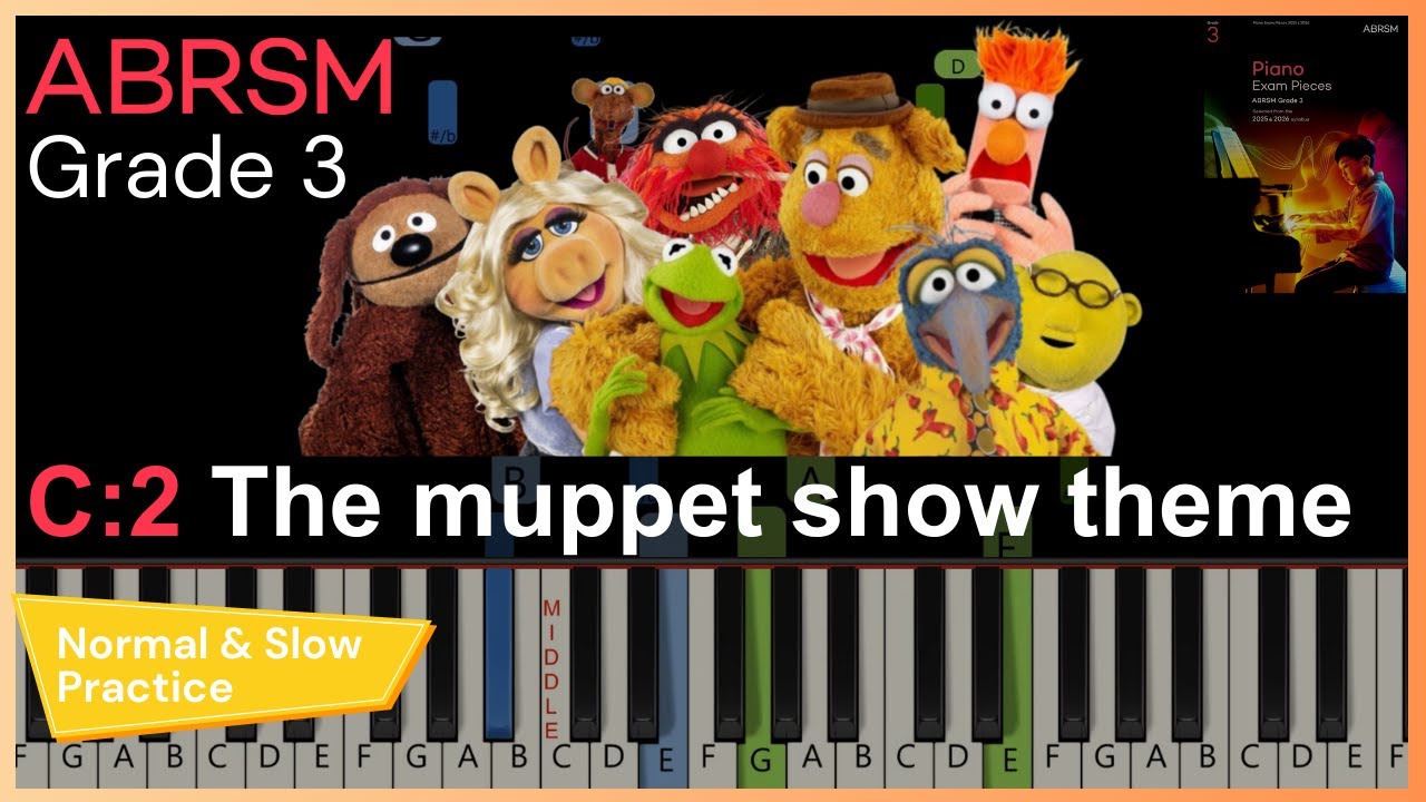 The muppet show theme | C2 ABRSM 2025 & 2026 Grade 3 piano | TUTORIAL ...
