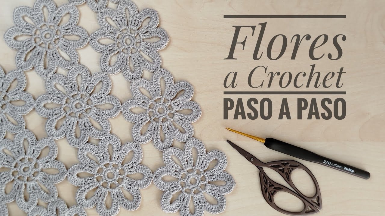 Flores a Crochet Paso a Paso | Motivos florales de crochet con Esquema y Explicación Detallada