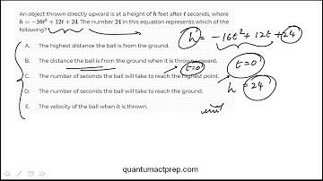 Interpreting parabolas: ACT Math Practice Question