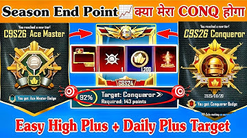 🇮🇳Season End Points📈Daily Plus Kitna करे ⁉️BGMI/PUBG 4.1 Update Conqueror RankPush Best Tips&Tricks✅