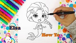 How To Draw Elsa Mermaid Step by Step Drawing Elsa from Frozen 2 as Mermaid