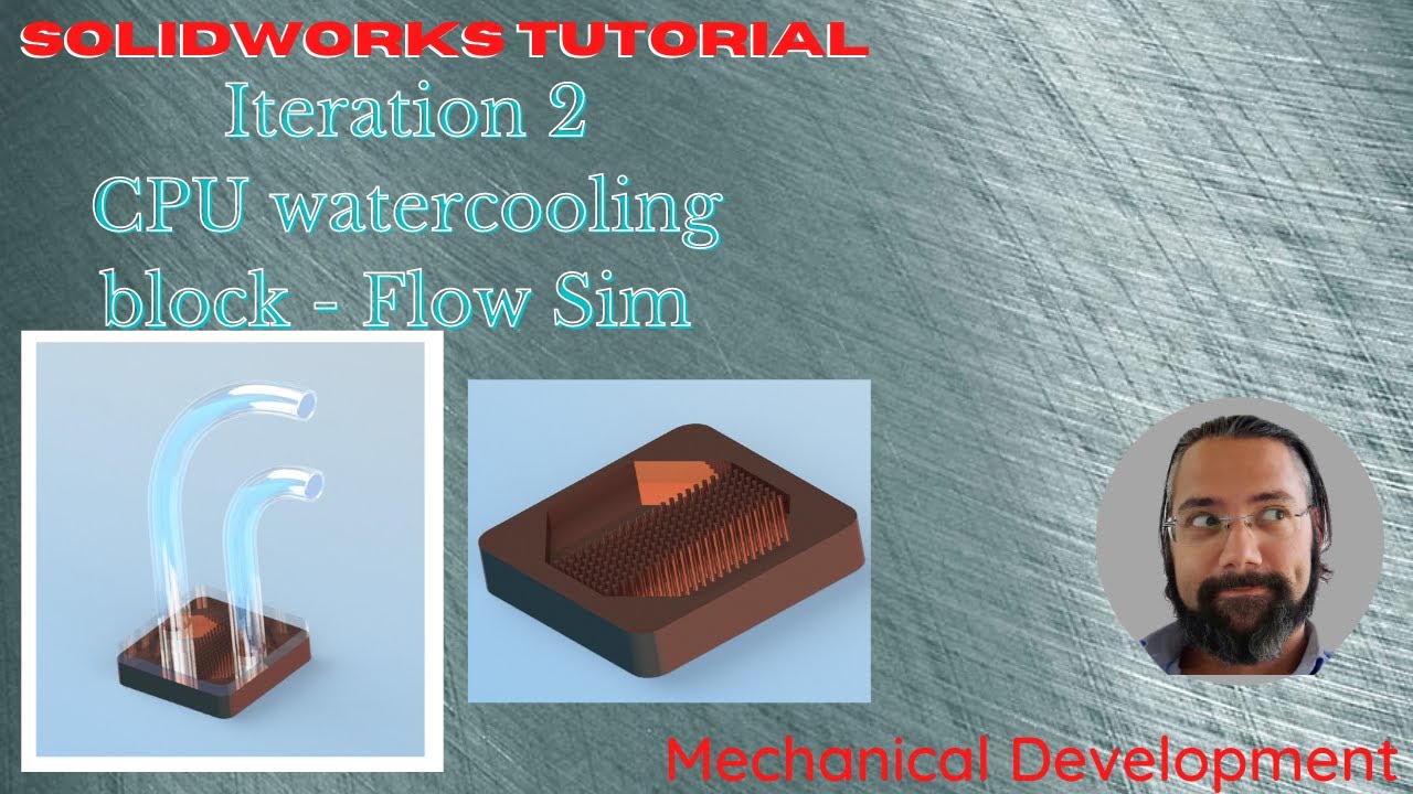 CPU water cooling block CFD flow simulation iteration 2 - YouTube