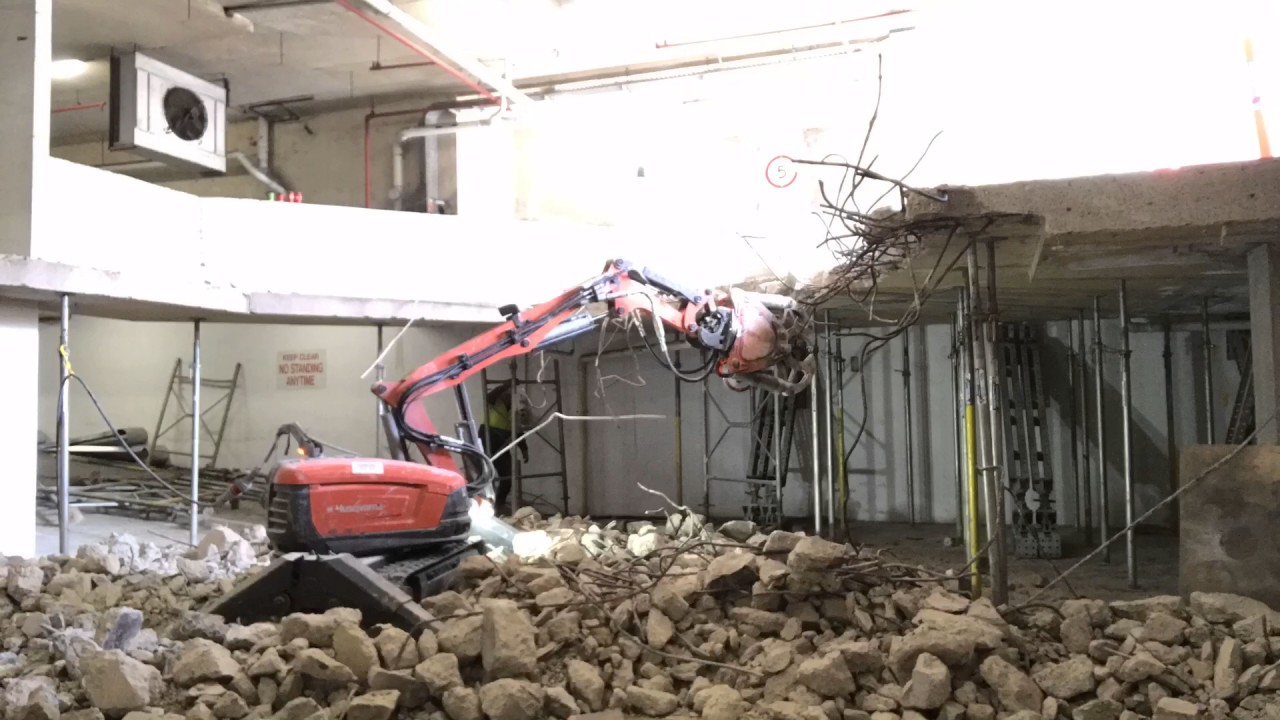 Concrete Crusher at work DXR300 YouTube