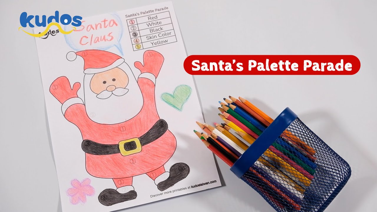 Fun and Easy Printable Game for kids - [Santa’s Palette Parade] 🧑🏻‍🎄🎅🏻🌼✨