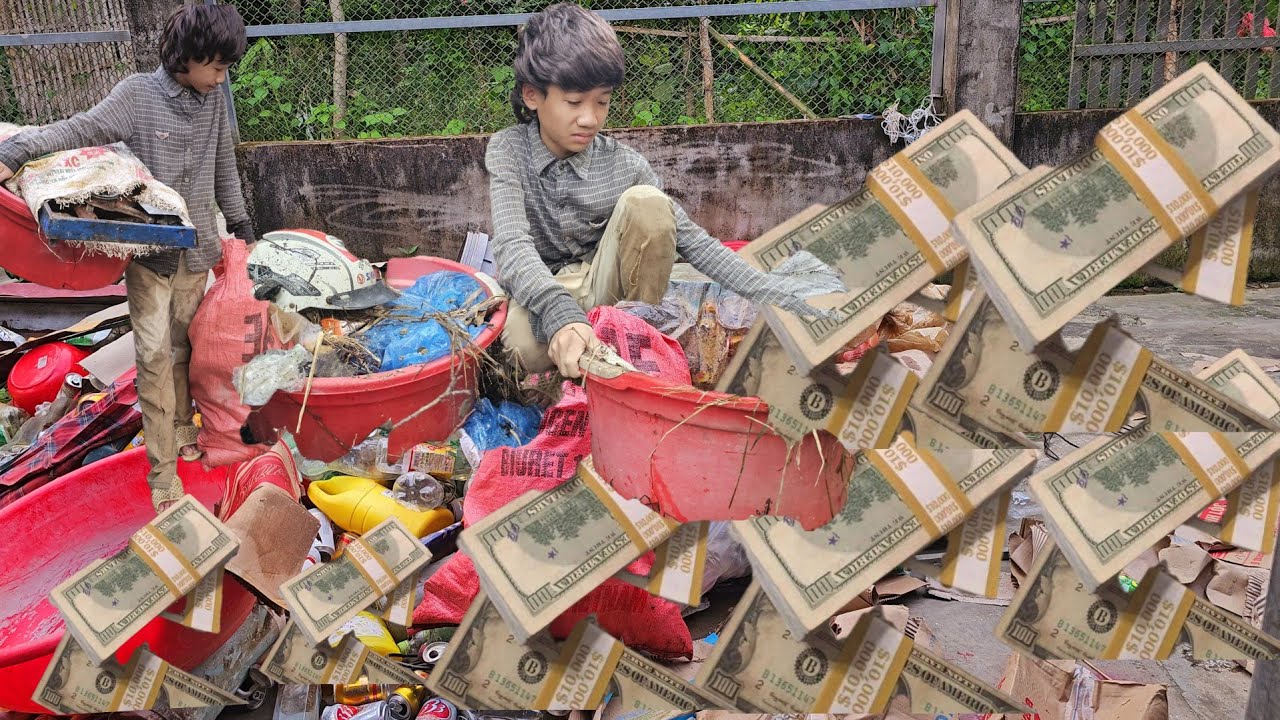 A lucky day for a 15-year-old homeless orphan picking up cans and bottles at a giant landfill