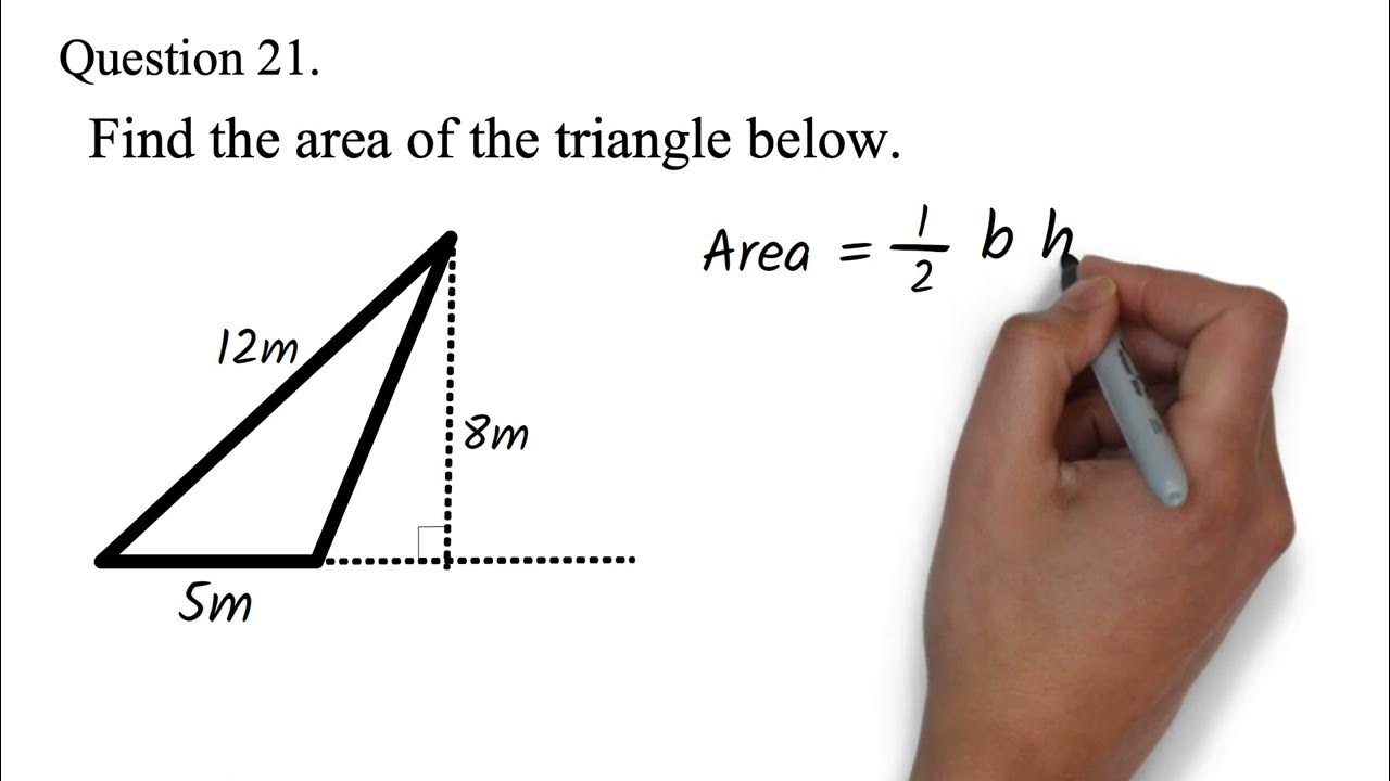 Geometry question 21 - Area of Triangle - (Using the correct base and ...