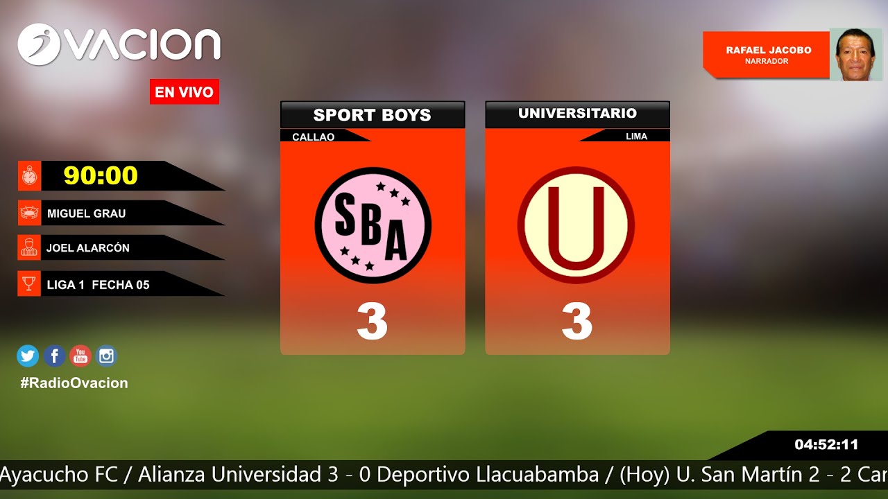 LIGA 1 | Sport Boys vs Universitario por RADIO OVACION - YouTube