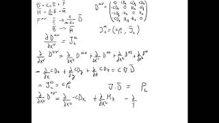 771 Electromagnetismo - Relatividad - Ecuaciones de Maxwell en la materia en notación relativista