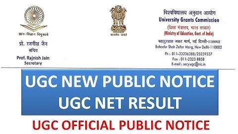 UGC Official Public Notice on UGC NET Result