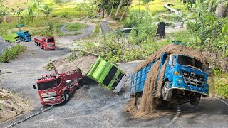 RC Truck Transporting Sand: RC Truck Challenge on Extreme Hill