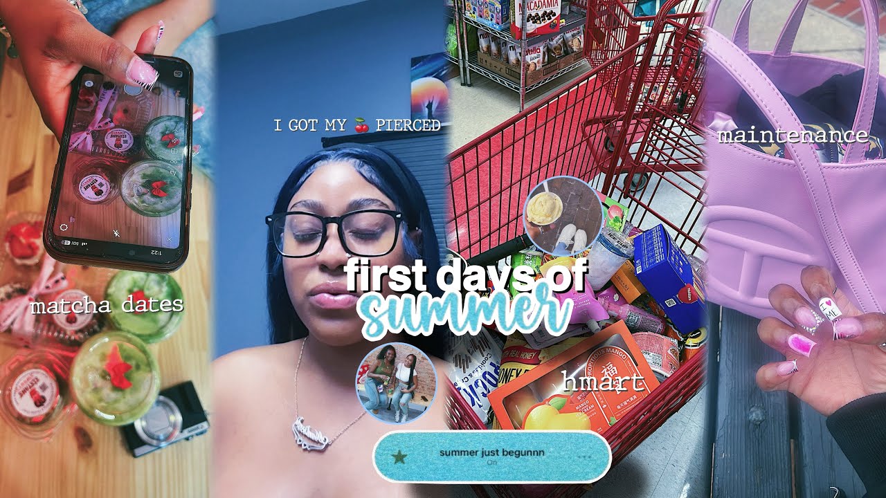 MY FIRST DAYS OF SUMMER! | I GOT MY N!PPLES PIERCED!?! + Hair & Nails, Matcha Date, Hmart + More  ★