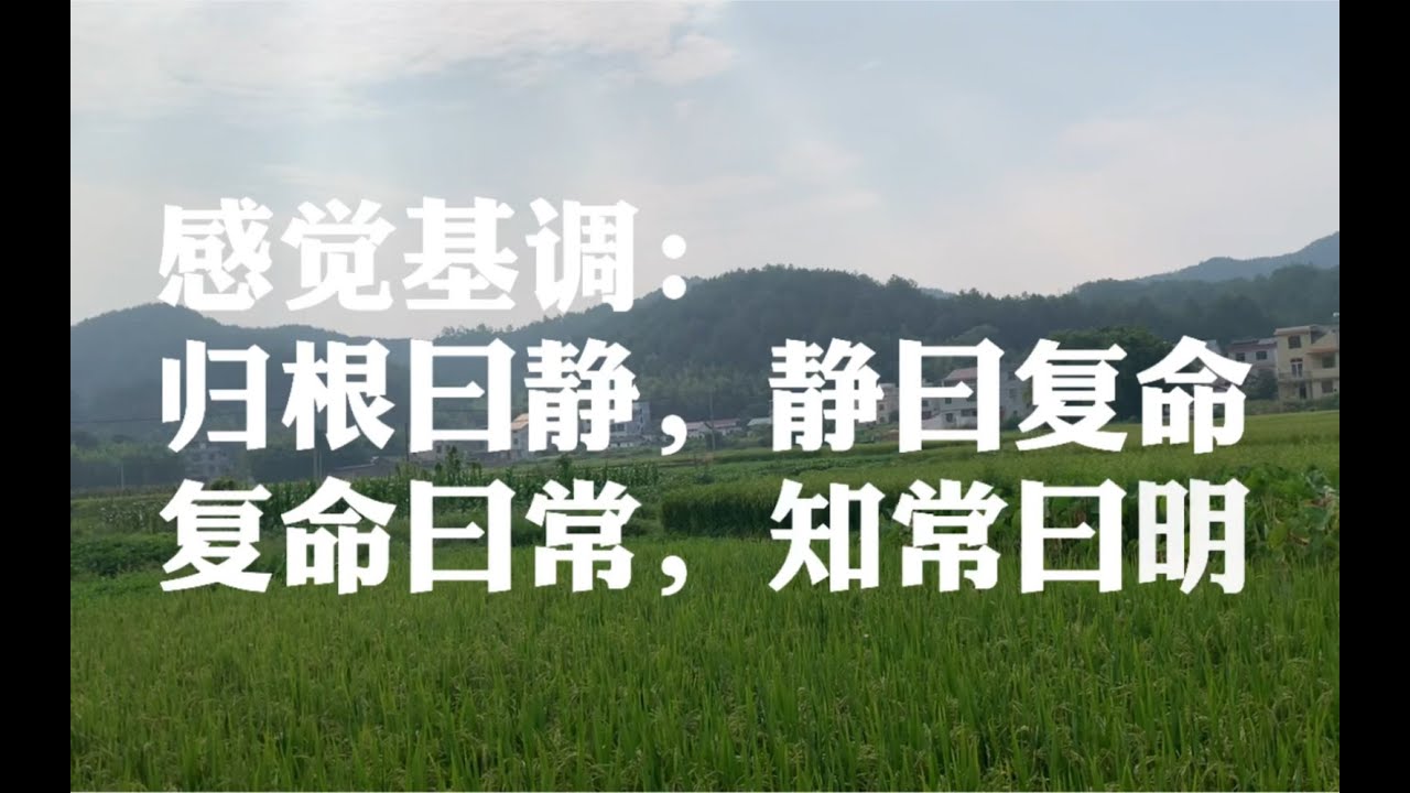感觉基调:归根曰静,静曰复命,复命曰常,知常曰明 - YouTube