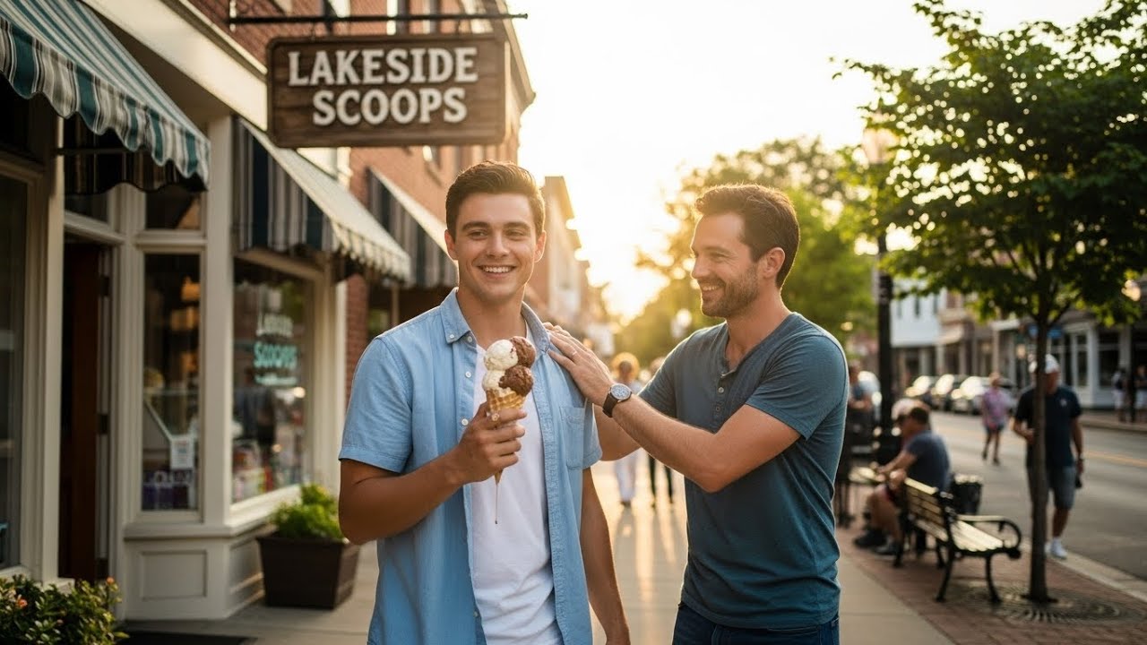 “Ice Cream Fall → Local Kid Brightens the Mood” 