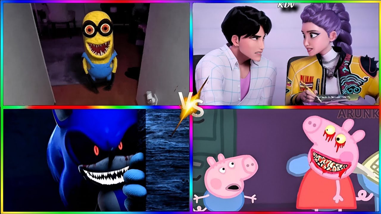 SONIC.EXE VS MINION.EXE VS PEPA.EXE VS K-POP DEMON HUNT - Tiles Hop EDM Rush!