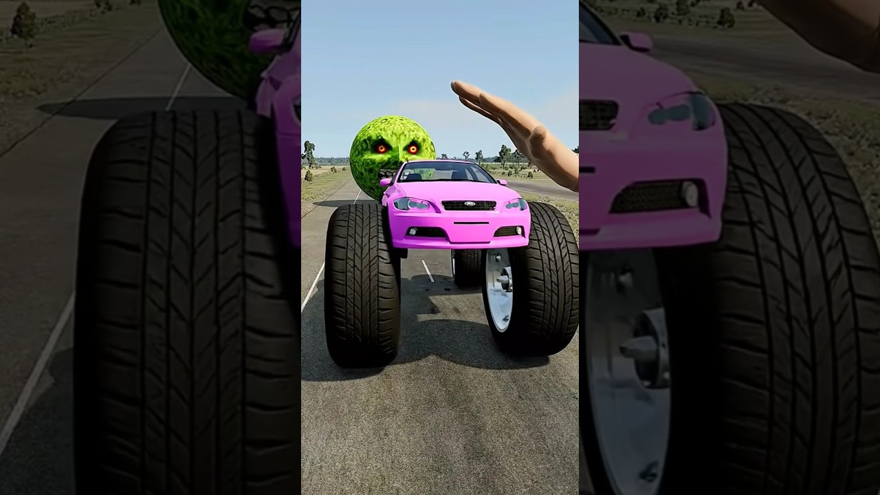 Big & Small Cars vs Giant Hand Slap – BeamNG.drive