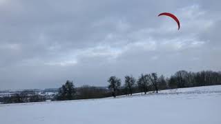 Ozone Quantum Handlekite 11,2 qm auf Schnee (Snowkiting Österreich)