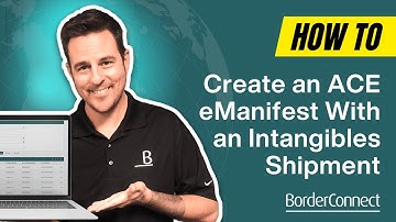 How to Create an ACE eManifest With an Intangibles Shipment