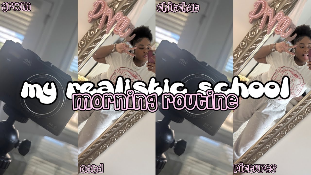 MY REALISTIC SCHOOL MORNING ROUTINE || ootd, chitchat, grwm, pictures, + more