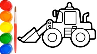 Cara Menggambar dan Mewarnai Excavator Simpel - Mewarnai gambar