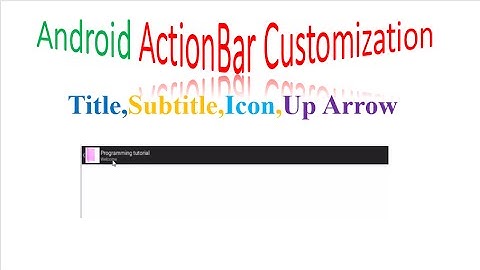 Android ActionBar Customization : Title,Subtitle,Icon,Back Arrow