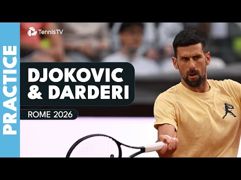 Video LIVE PRACTICE: Novak Djokovic & Luciano Darderi in Rome