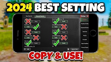 BGMI / PUBG MOBILE 2024 BEST SETTINGS & SENSITIVITY🔥COPY & USE+CODE☑️