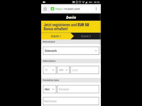 Bwin App - mobile Webseite von www.bwin.com