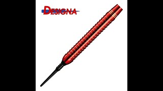 Designa Mako 22g Soft Tip Darts - Barrel Weight - 20.5 gram - Electro Brass - Shark Grip - Red screenshot 2