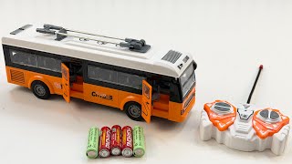 Unboxing toys:RC sightseeing bus,RC bulldozer, electric high-speed train,EV transforming cartoon car