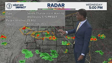 Severe Thunderstorm Warnings issued for several Northeast Ohio Counties