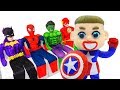 BABY MEETS SUPERHERO CAPTAIN AMERICA 💖 Cartoons Play Doh Stop Motion