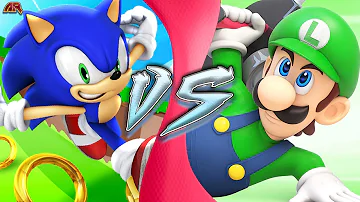 SONIC vs LUIGI! (Mario vs Sonic Animation) | CARTOON FIGHT CLUB BONUS!
