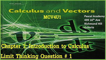 Chapter 1 Limit Thinking Question # 1 MCV4U-MCV4U1 Pascal Academy #limit #thinkingquestions #math