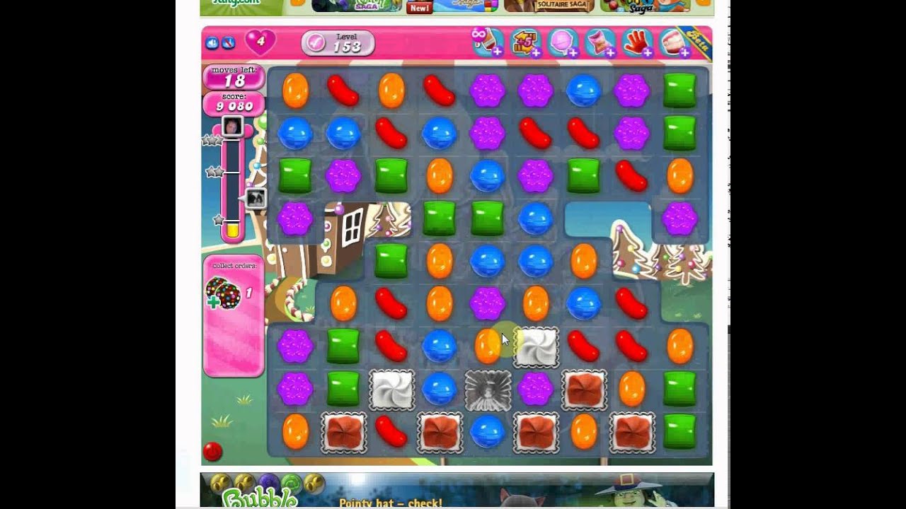 Candy Crush Saga Level 153 - YouTube