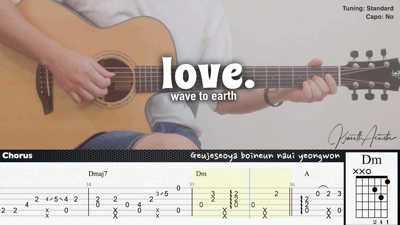 love guitar love. - wave to earth | Fingerstyle Guitar | TAB + Chords + Lyrics
