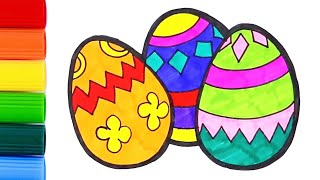 Easter Eggs, Painting, Coloring for Kids and Toddlers | Easy Drawing Tips