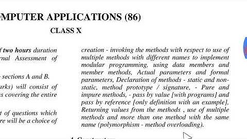 Further reduced syllabus of icse 2021 computer applications