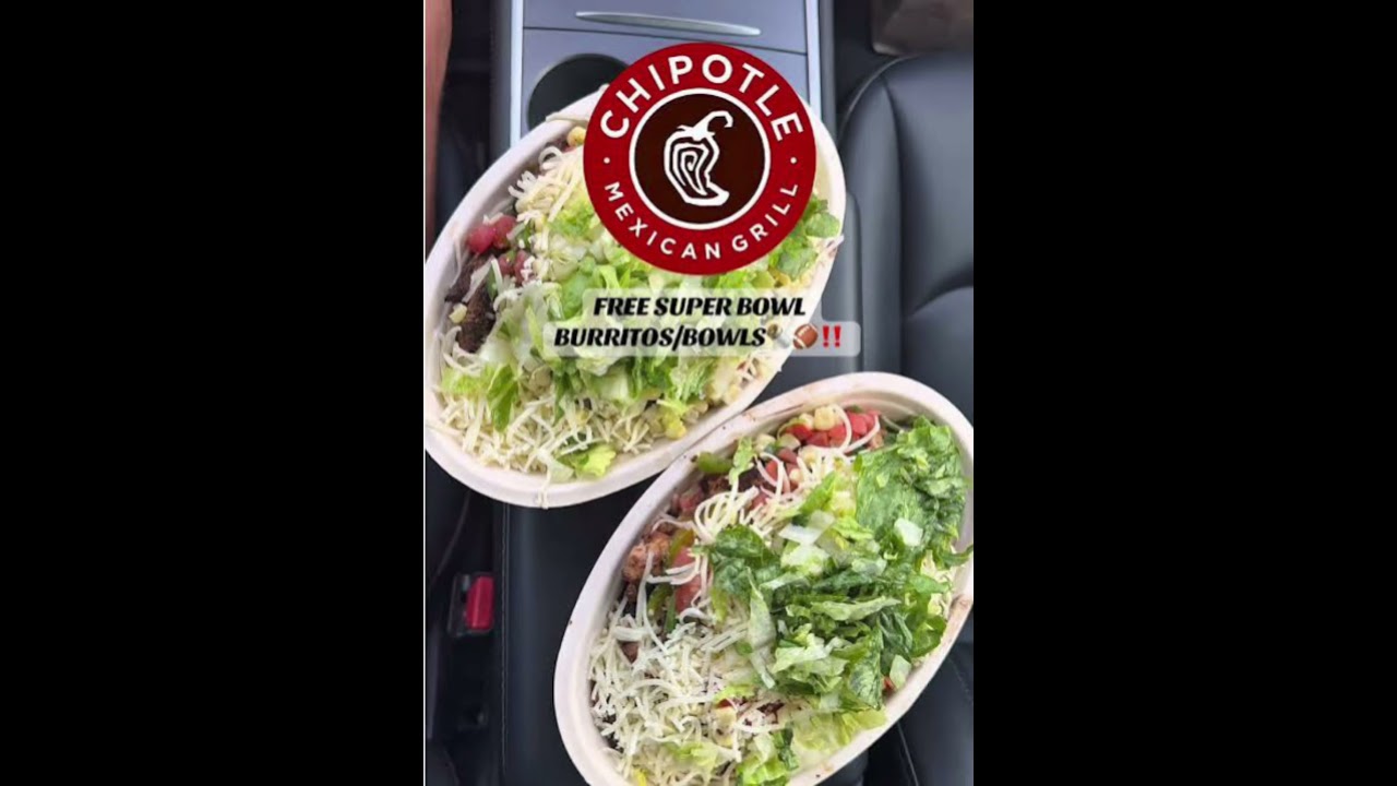Score a free entree from Chipotle on superbowl Sunday 